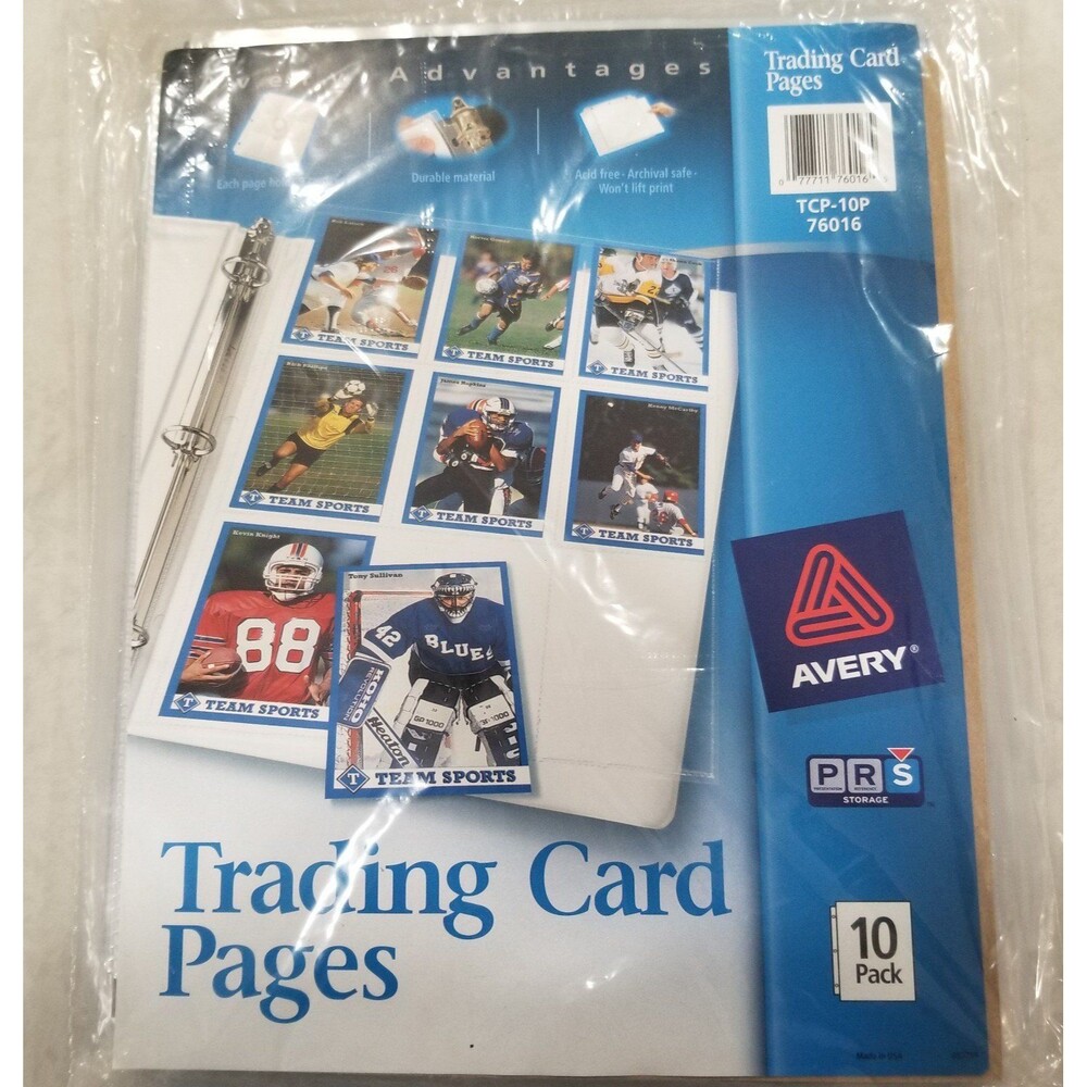 Avery trading card pages 10 pages 9 per page nos TCP-10P 76016 single package